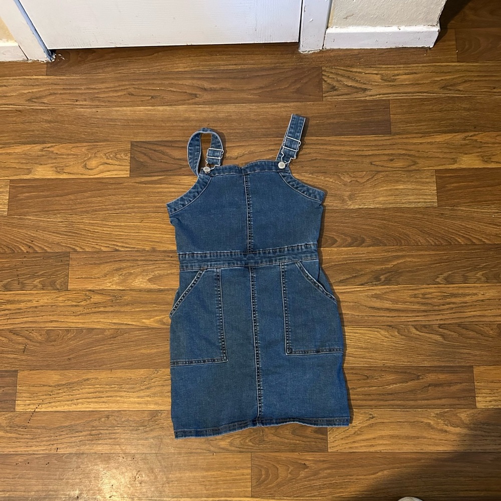 Girls Denim Overall Dress